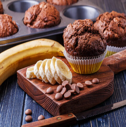 Muffin de Banana com Chocolate