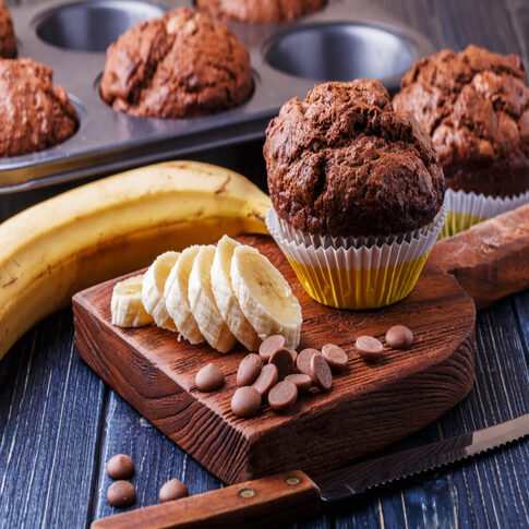 Muffin de Banana com Chocolate